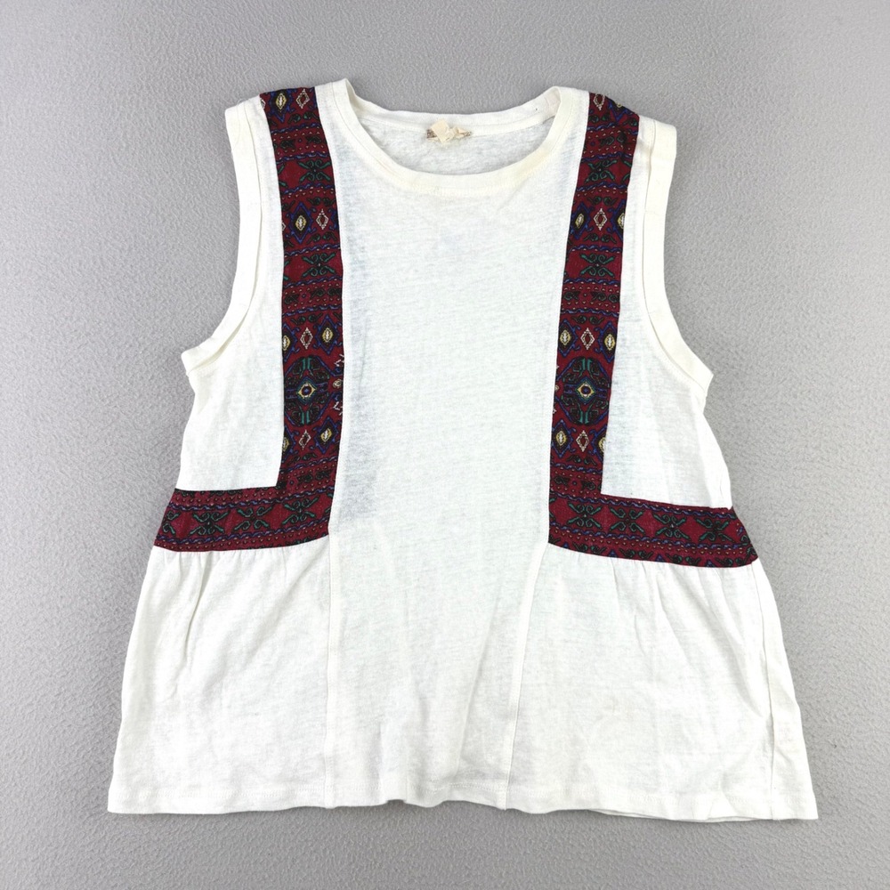 Hem & Thread Boho Sleeveless Top Women S Ivory Tank Beachy Linen Comfort